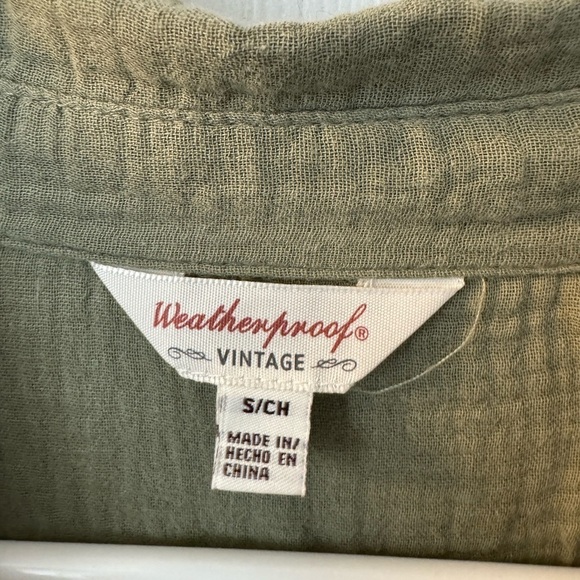 Weatherproof Vintage Ladies' Gauze Dress with belt Size S olive green - Picture 3 of 11